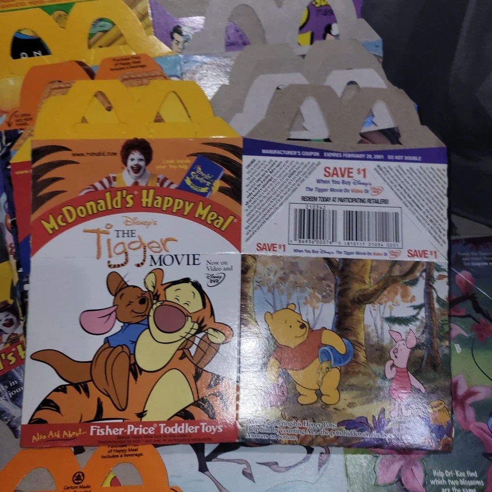 Vintage McDonald's Happy Meal Boxes Batman Teletubbies Show White Pooh Halloween